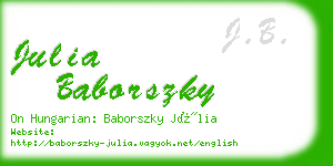 julia baborszky business card